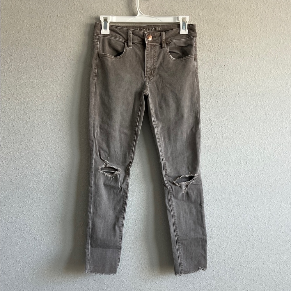 AE Tan Distressed Women's Jeggings